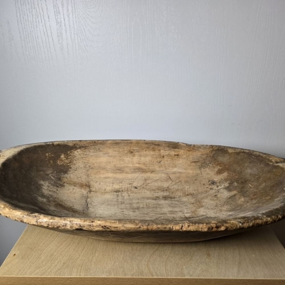 Antique  Primitive Hand Carved Hewn Wooden Dough Bowl